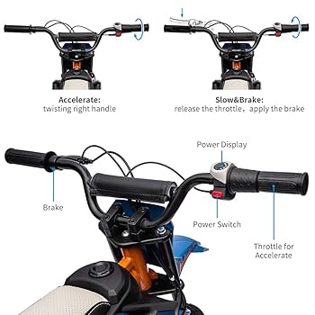 Amazon.com: 24V 7ah Kids Ride on Motorcycle,13.6MPH Fast
